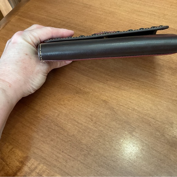 Dooney & Bourke Brown T’Moro Florentine Wallet with whipstitch - Picture 5 of 9